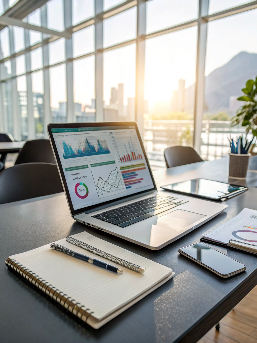 SEO analytics dashboard with growth metrics visualization