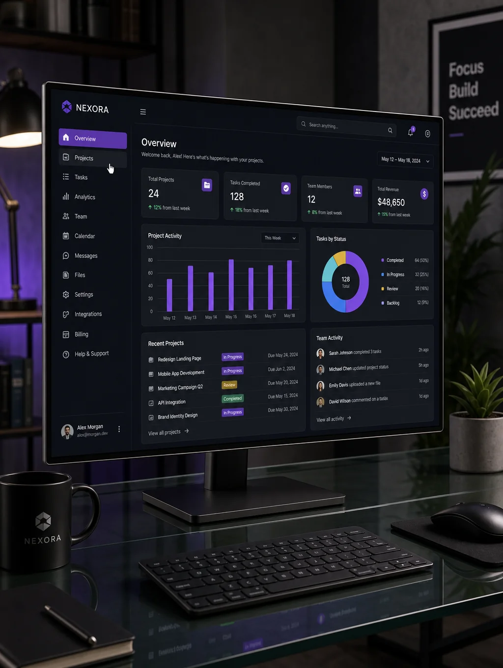 Modern website design interface